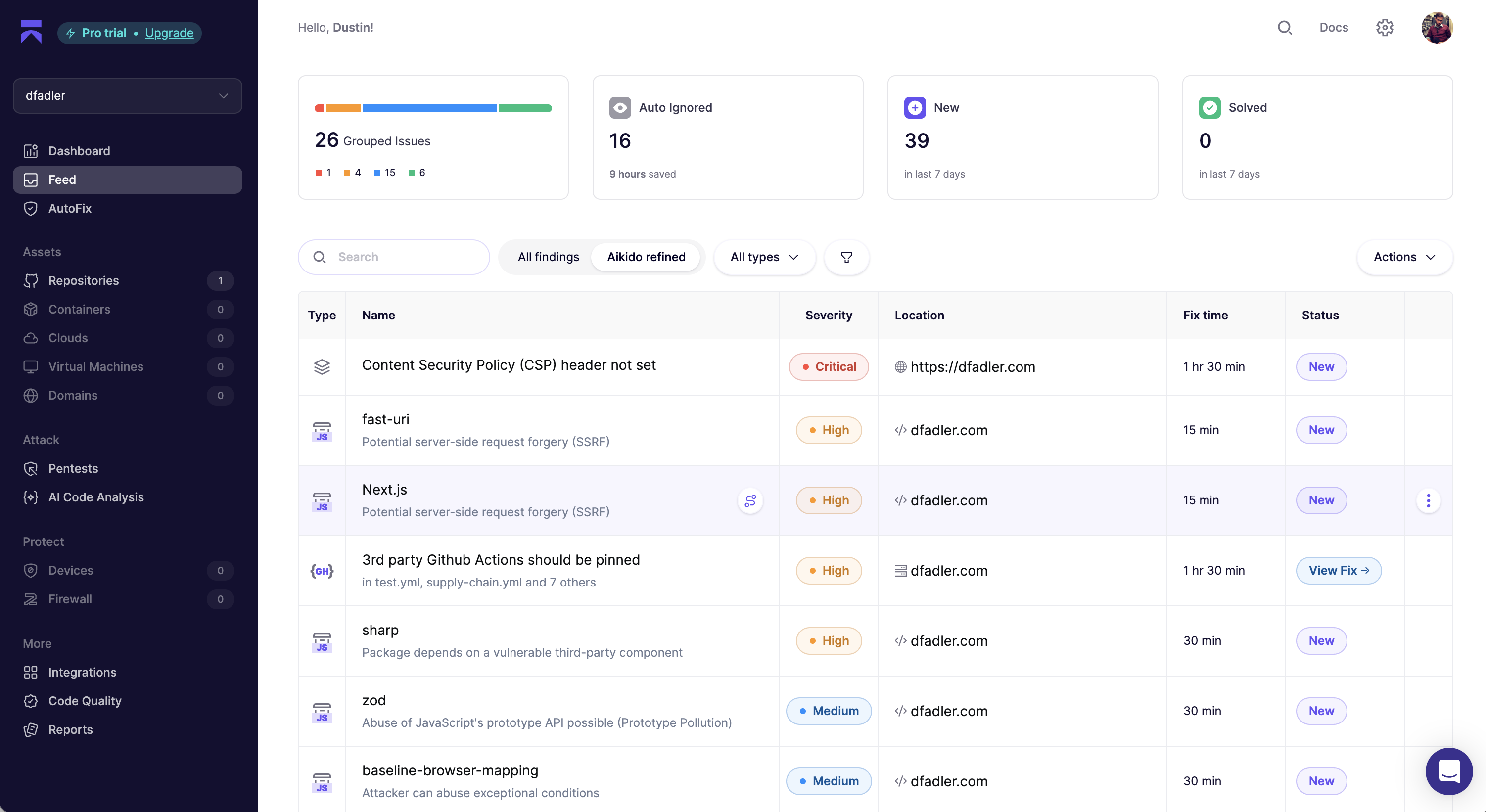 Aikido Dashboard